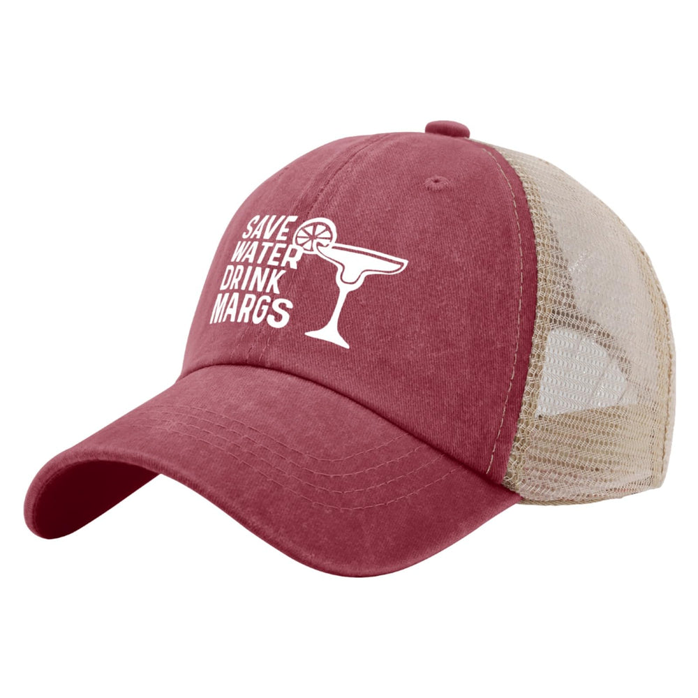 galagro Save Water Drink Margs hat side view, pairs easily with outdoor outfits.