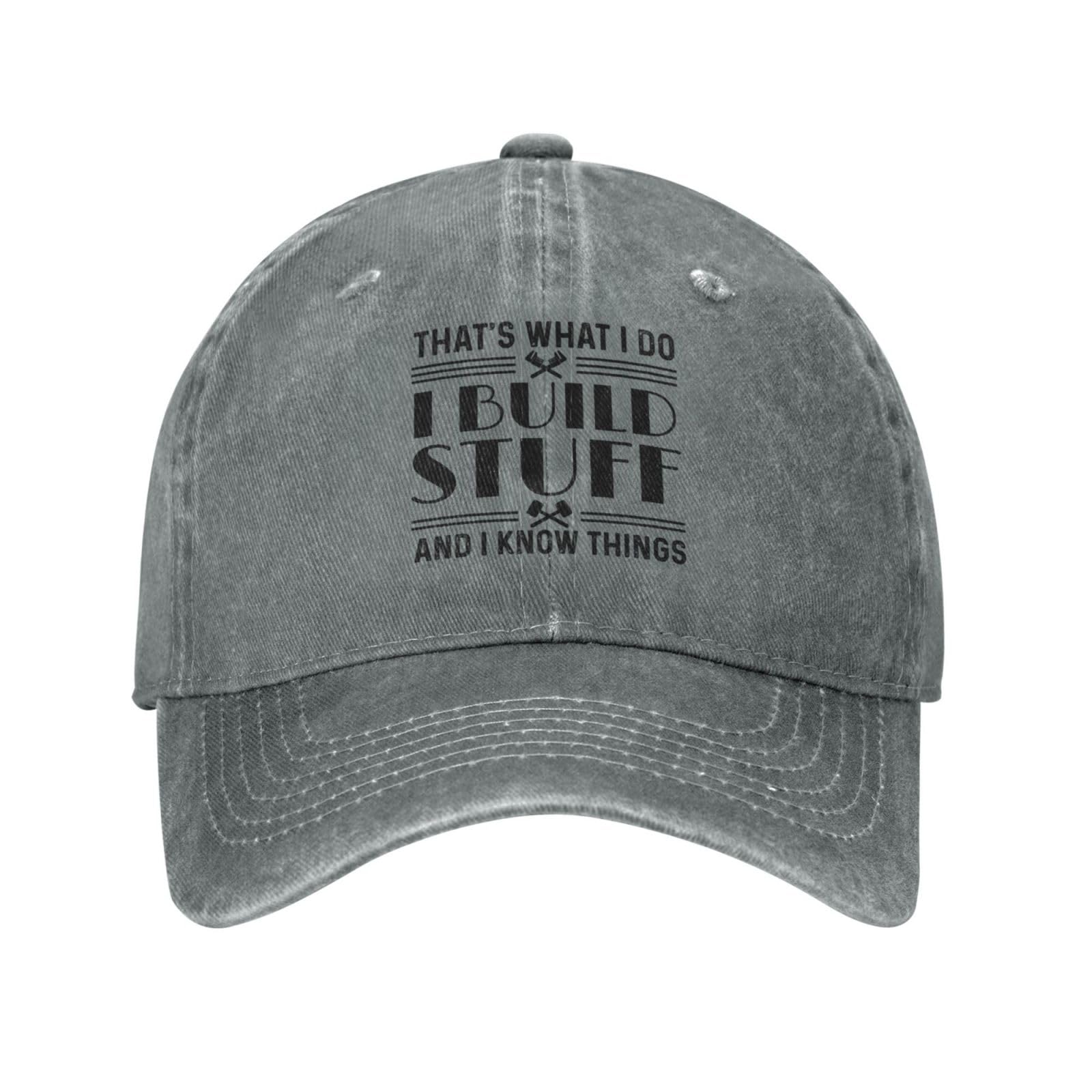 Galagro That's What I Do Build Stuff Hat gray front logo for everyday casual style.