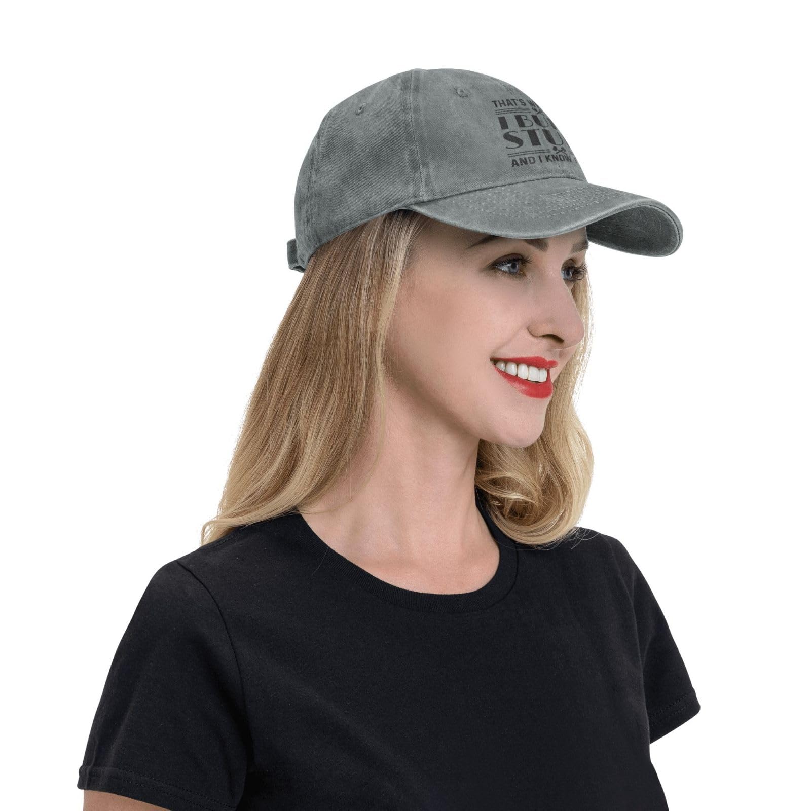 Galagro That's What I Do Build Stuff Hat gray with travel-ready style for outdoors.