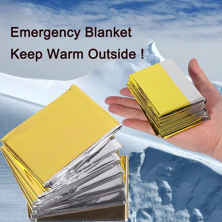 GALAXYLENSE emergency Mylar blanket in a backpack ready for hiking.