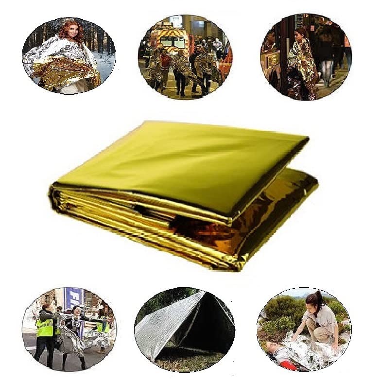 GALAXYLENSE blanket opened with reflective surface for heat retention and shelter