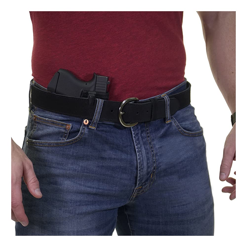 Galco inside-the-pant holster blue finish, daily concealment under shirts.