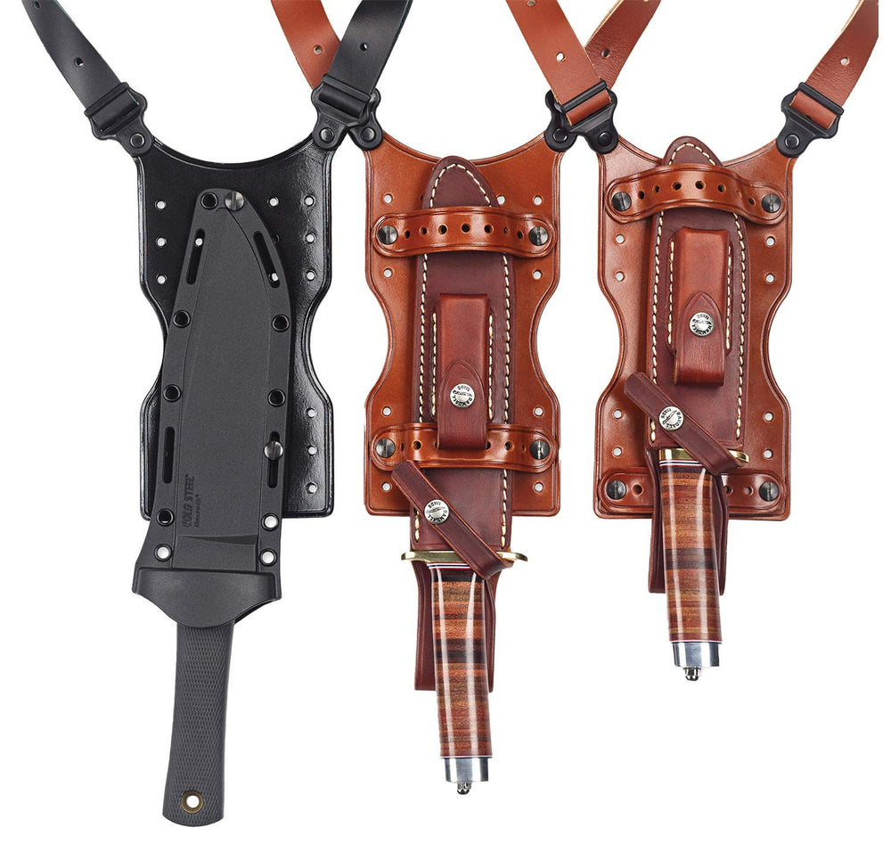 Galco SHUB shoulder holster for ambidextrous knife carry during outdoor tasks