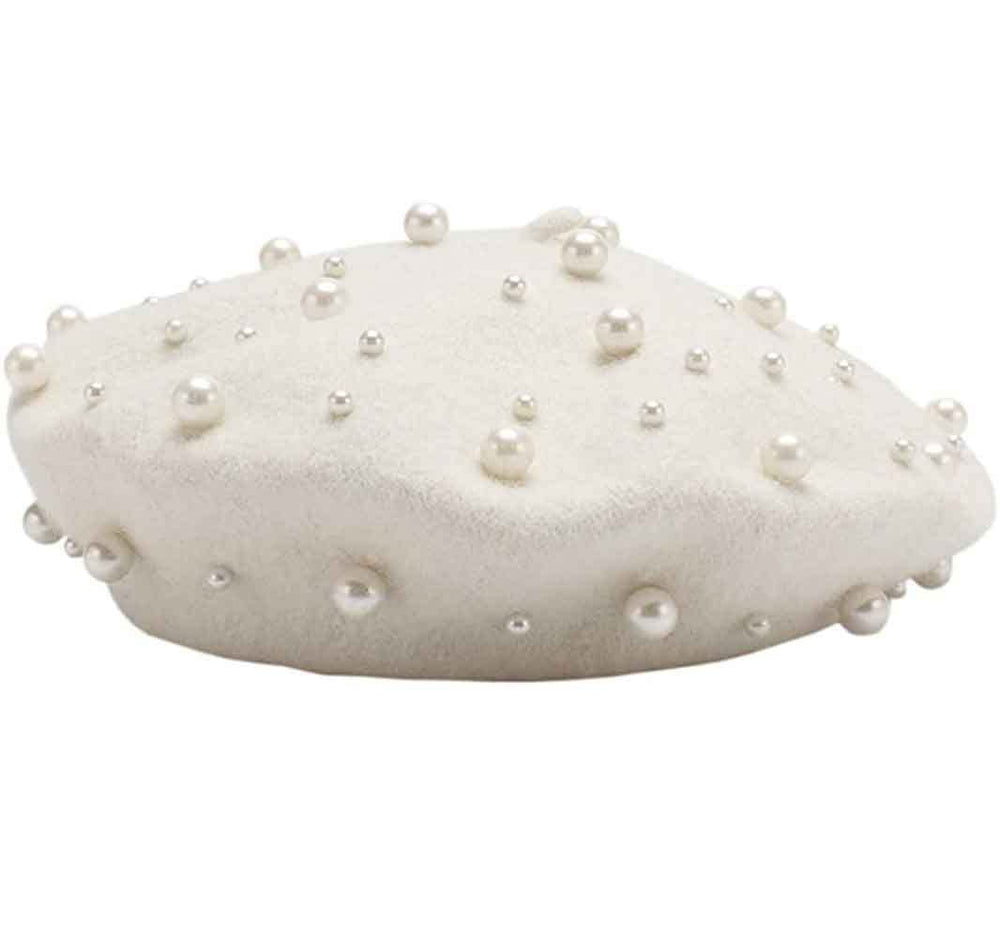 Galsawi women's winter hat knit beanie with pearl beads for cozy warmth