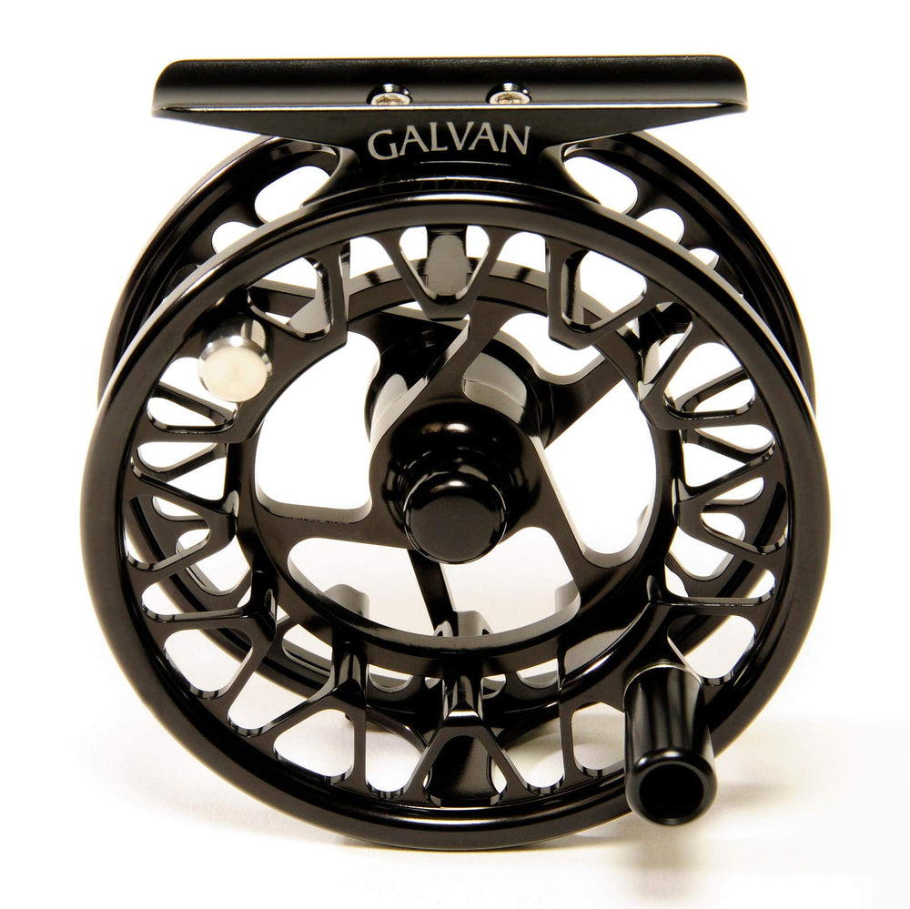 Galvan Brookie Fly Reel ergonomic handle offers quick grip during fast retrieves