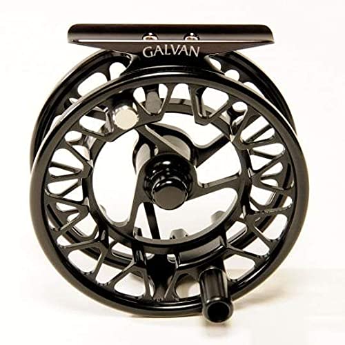 Galvan Brookie Fly Reel reel spool detail in black for finesse casting.