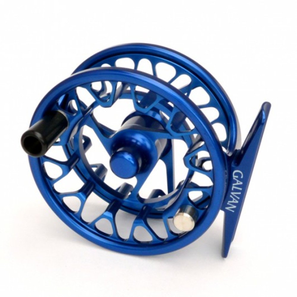 Galvan Brookie small-stream fly reel close-up, highlighting balanced feel and smooth line retrieval.