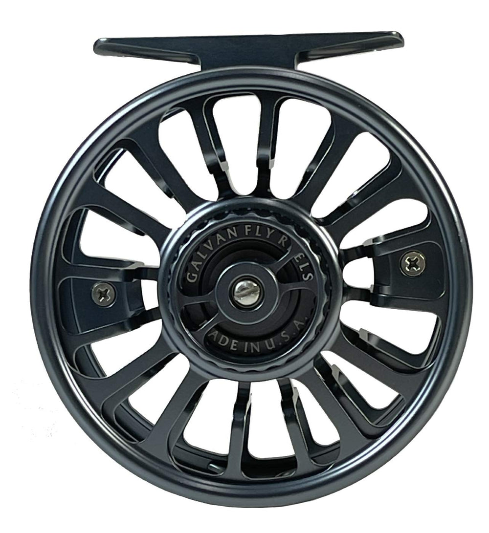 Galvan Torque Fly Reel 5 Gunmetal close-up reveals smooth lines for quick, confident casts.
