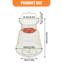 Foldable galvanized steel wire fish basket for transport