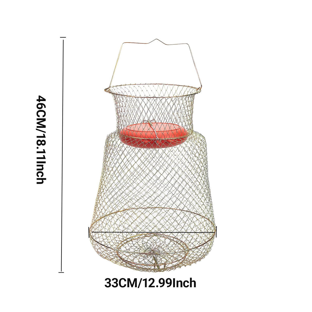 Close-up view of galvanized 0.8 mm steel mesh in the fish basket