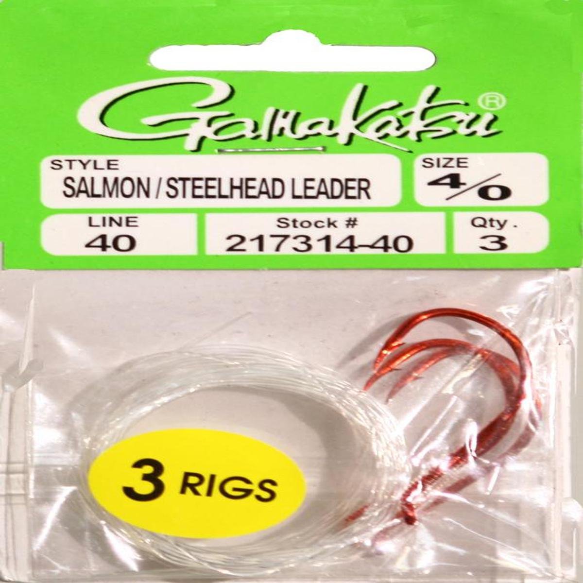 Gamakatsu 217314-40 salmon/steelhead leader hook in red, ideal for reliable leader setups in big fish fights