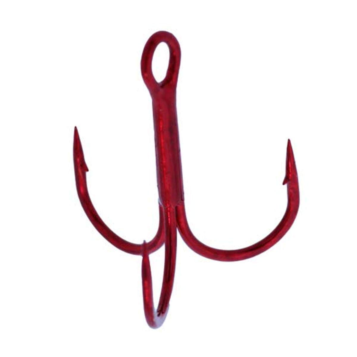 Gamakatsu 47308.5 round-bend treble hook in red, ideal for quick lure replacement and secure grip.