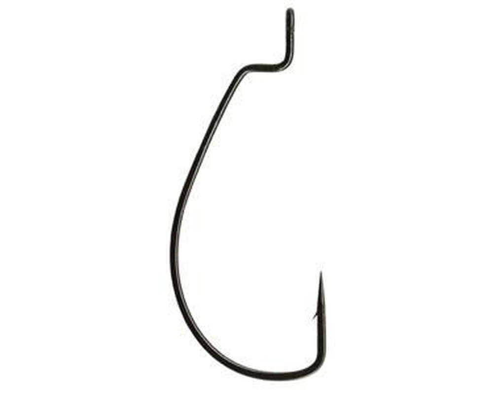Gamakatsu Black EWG Offset Worm Hook 2-25 Pack for bass — precise soft plastic rigging