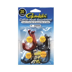 Gamakatsu Catfish Hook 258000 assorted 20-pack contents for versatile rigs.
