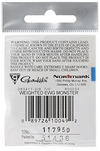 Gamakatsu hook 7/0 black monster 3-pack for big lures and bites