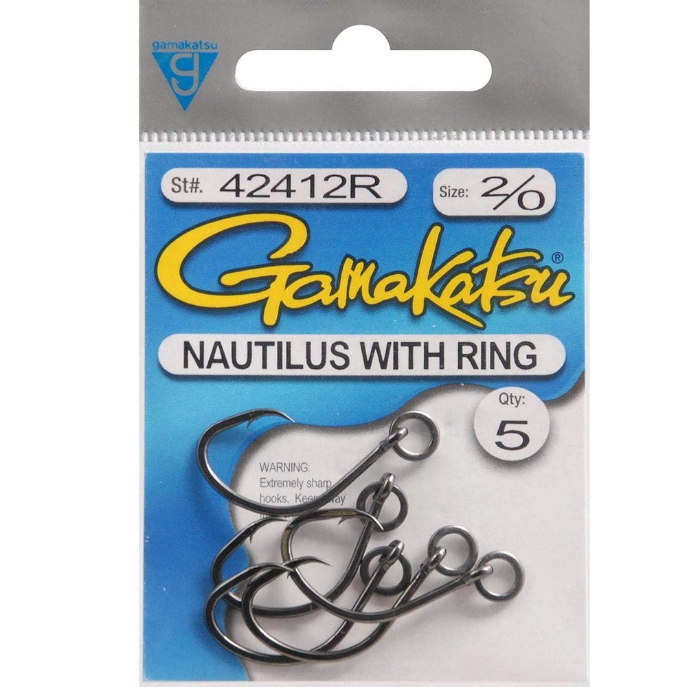 Gamakatsu Nautilus Circle Hook with Ring, Size 2/0, Pack of 5