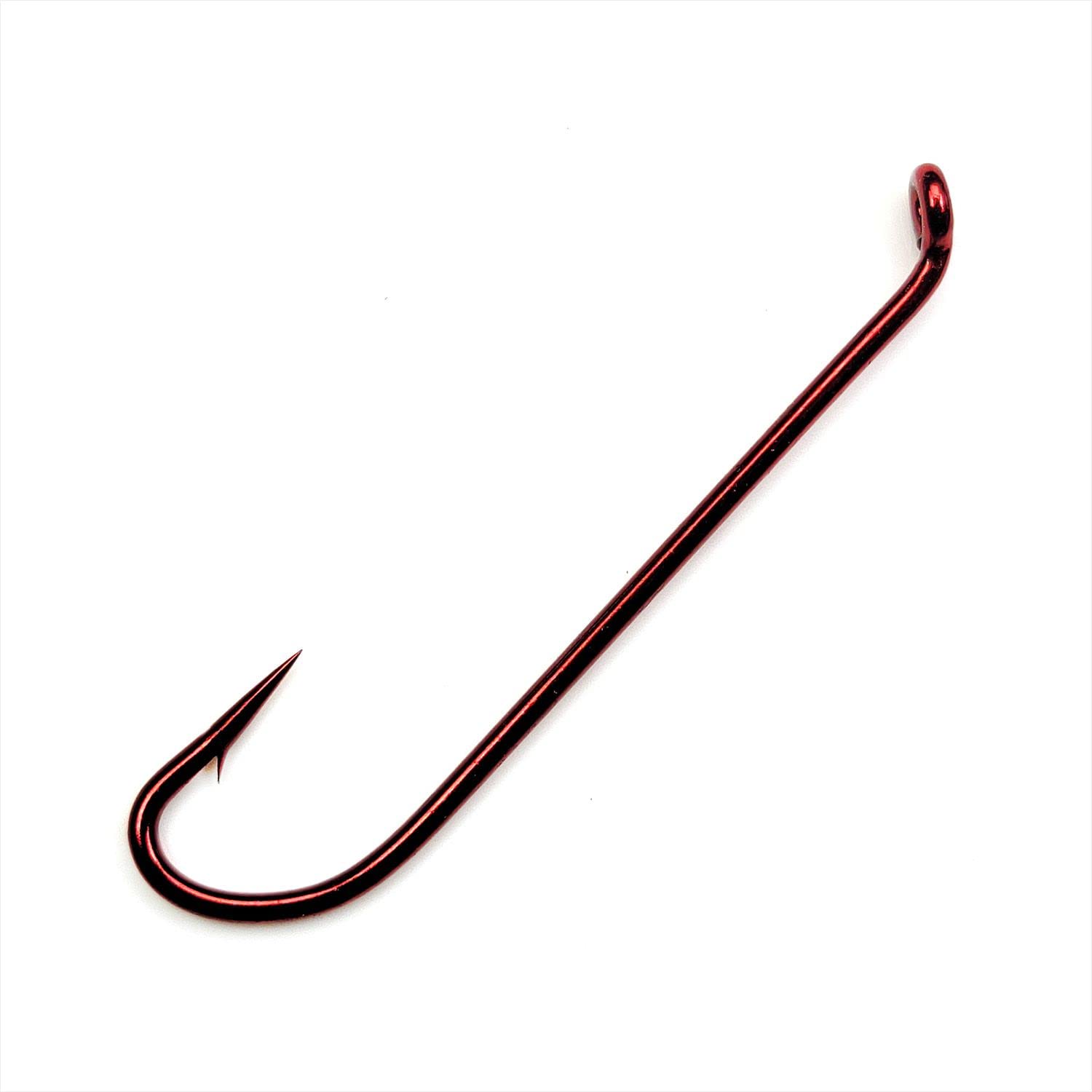 Gamakatsu Russian River fly streamers in red size 8, 100-pack for dependable river fishing.