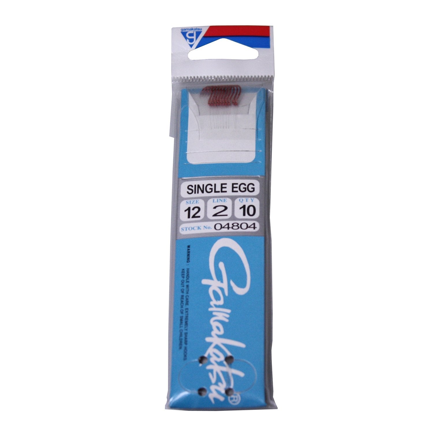 Gamakatsu single egg snell hook in red, size 14/0, 10-pack for reliable rigging