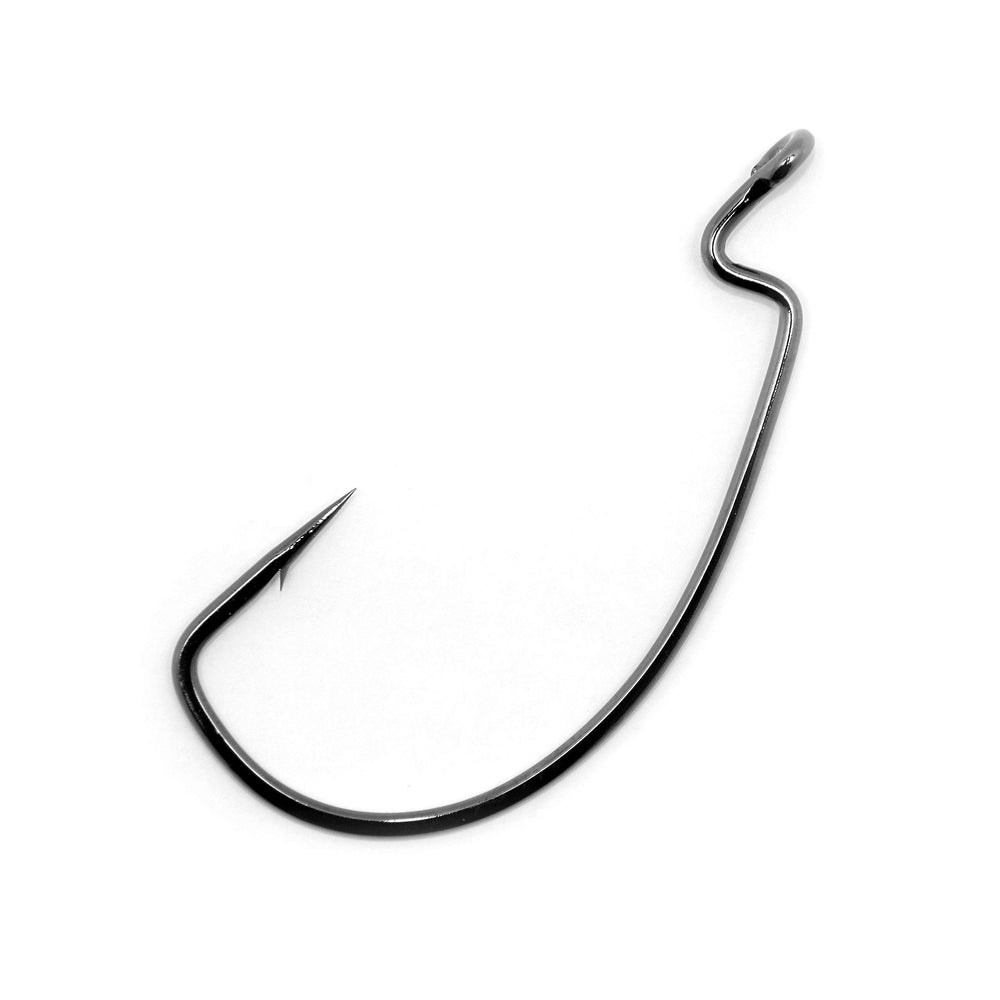 Gamakatsu Super Line EWG hook in black 5/0 with extra-wide gap for braided line