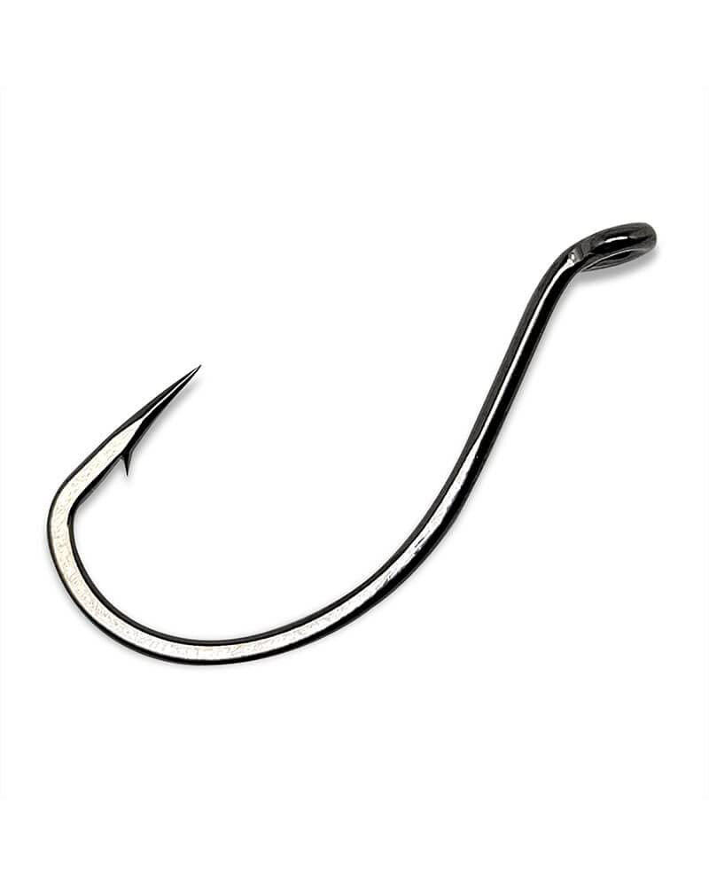 Gamakatsu Walleye Wide Gap Hook in black, ideal for precise live bait presentation