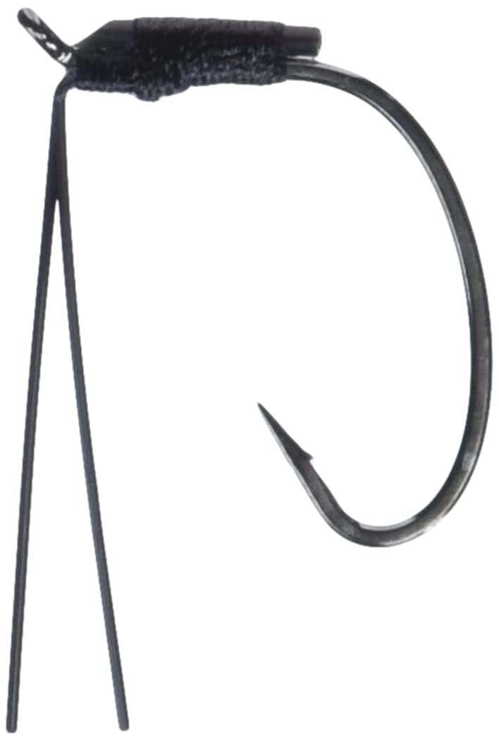 Gamakatsu Wicked Wacky Hook black close-up showing point geometry for durability.