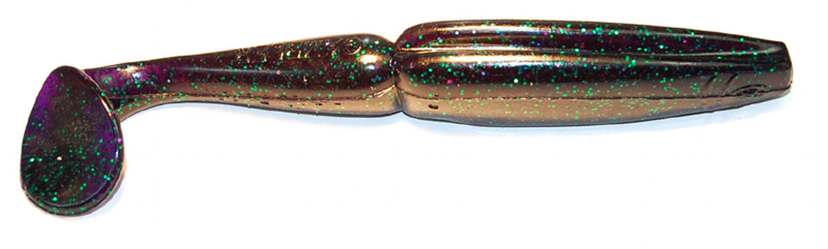Gambler Big EZ June Bug fishing lure with realistic segmented body and paddle tail