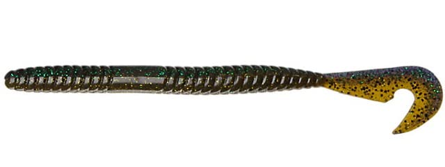 Gambler Lures Burner Worm 6in in Green Pumpkin showcases a large profile for easy casting in windy conditions.