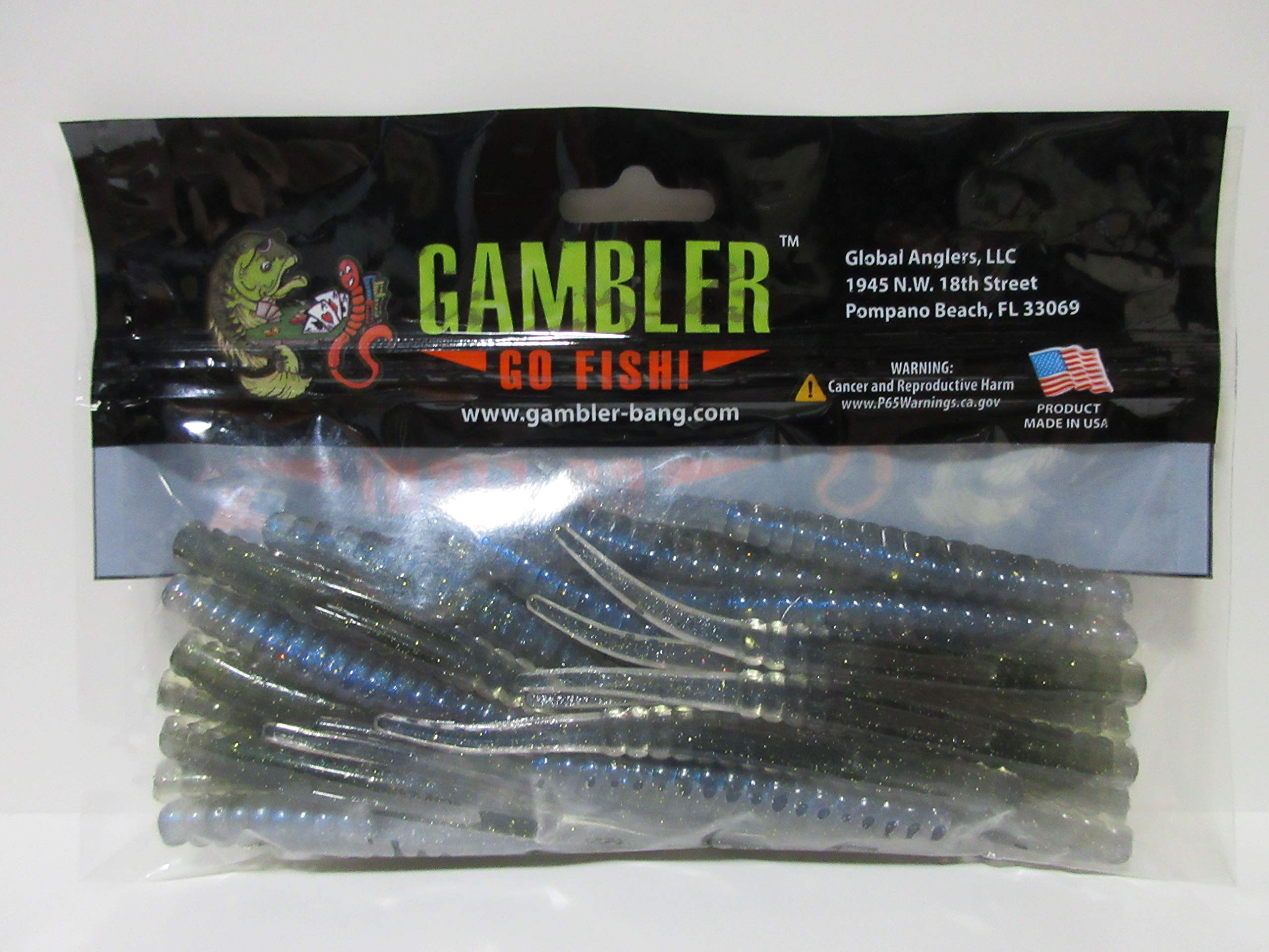 Gambler Shakey Shad 4in flat-tail action ideal for quiver on drop-shot setups.