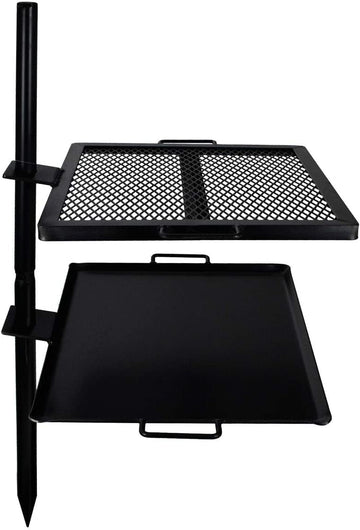 GameMaker Open Fire Grill assembled for effortless campsite cooking.
