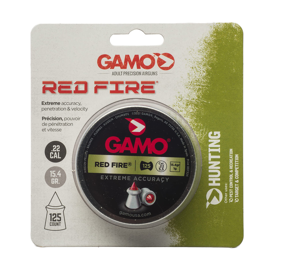 Gamo Red Fire .22 Cal 15.4 grain ammunition with polymer tip