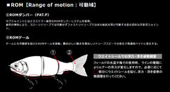 Gan Craft JOINTED CLAW Ratchet 144F #07 Wild Perch, rear action highlights sharp tail movement.