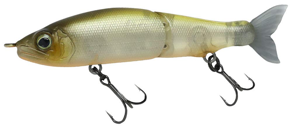 Gan Craft Sweetfish Jointed Claw 70F-04 Natural Ghost bait, front view, lifelike lure profile.
