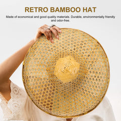 GANAZONO bamboo hat wide brim provides ample shade for outdoor tasks.