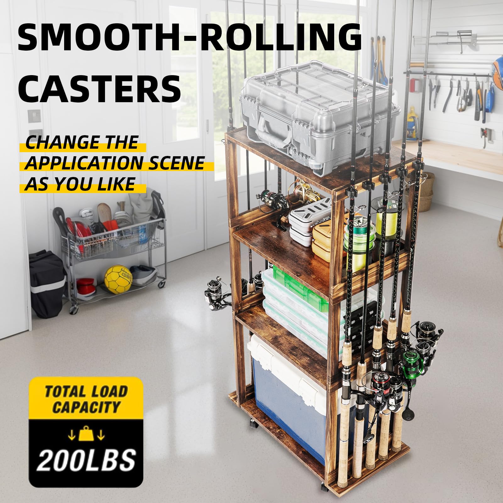 Garage storage for fishing gear using Ghosthorn rod holder