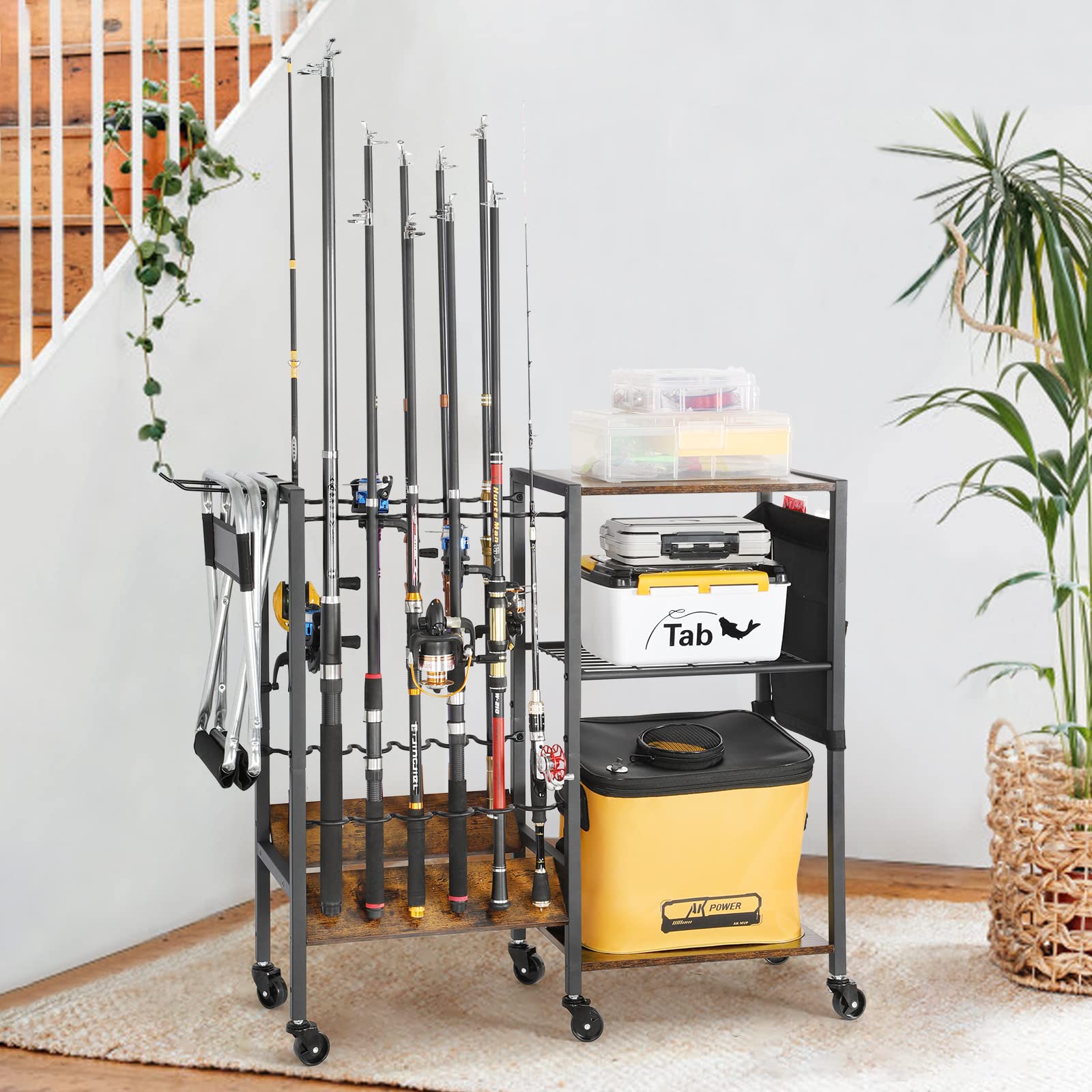 Garage organization for fishing gear and accessories