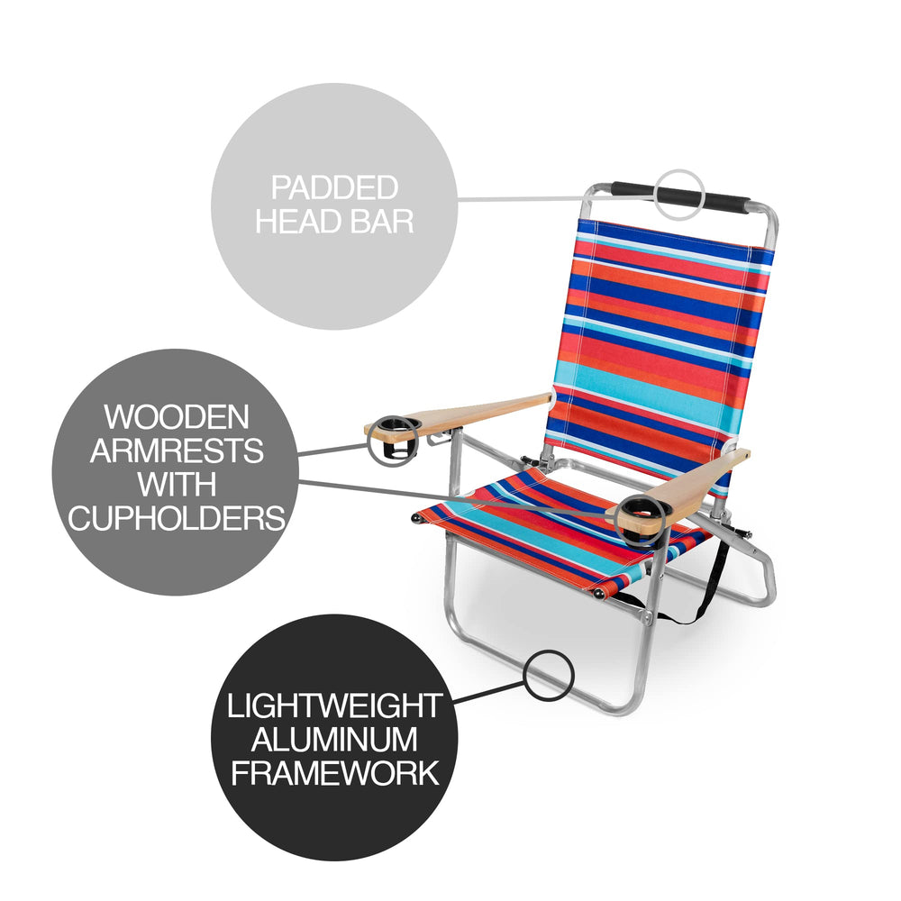 Garden Elements chair with carrying strap for easy transport and storage.