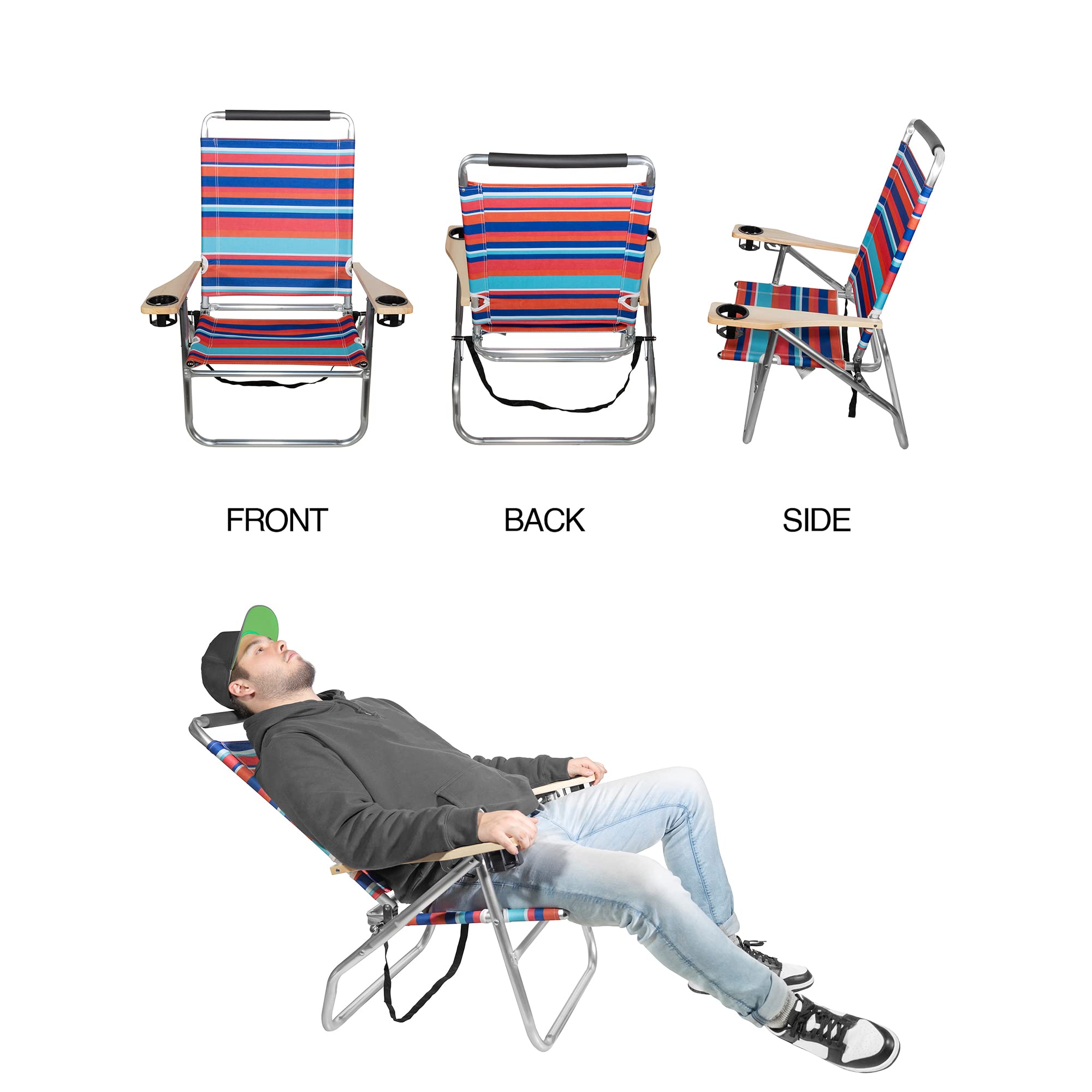 Garden Elements multicolor stripe fabric adds vibrant style to outdoor setups.