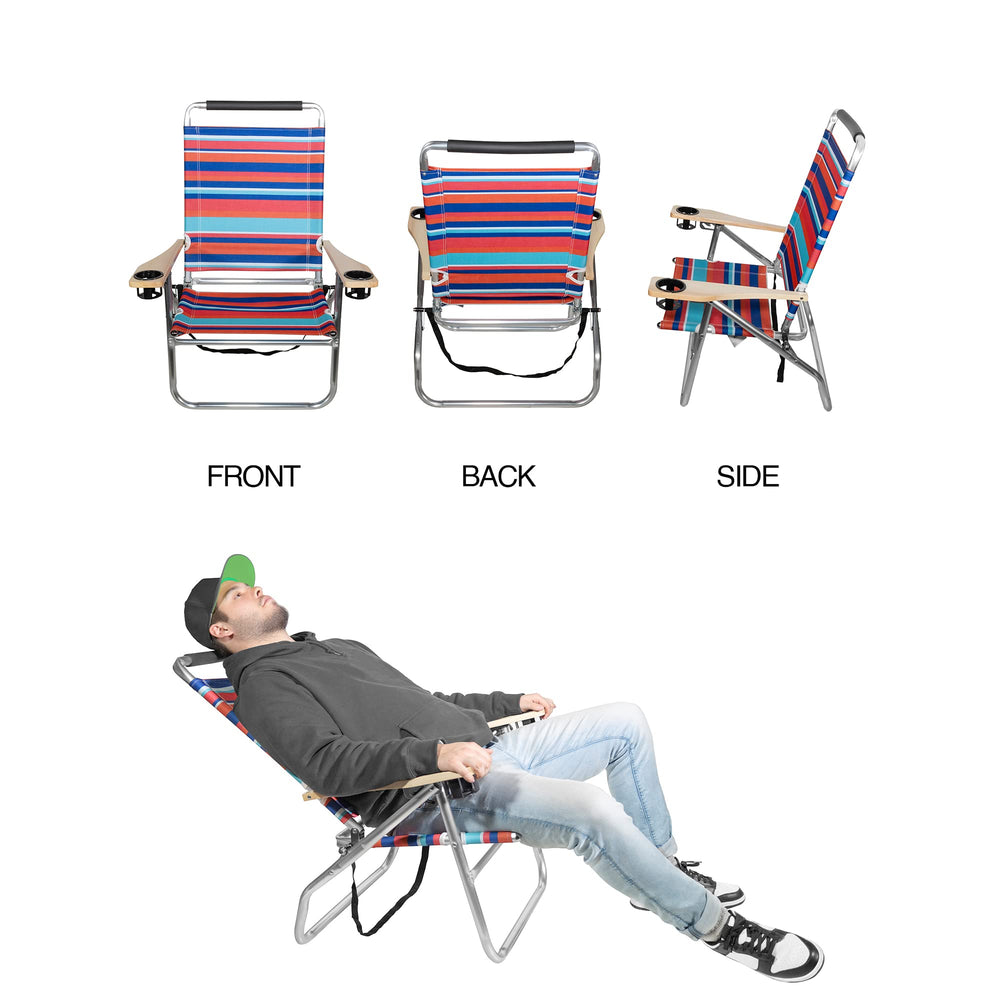 Garden Elements multicolor stripe fabric adds vibrant style to outdoor setups.