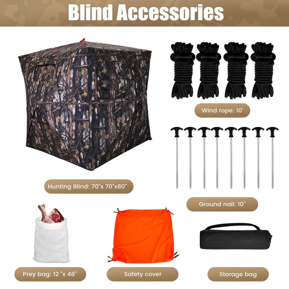 Garden Tailor hunting blind orange safety cover boosts visibility for safe positioning in fields.