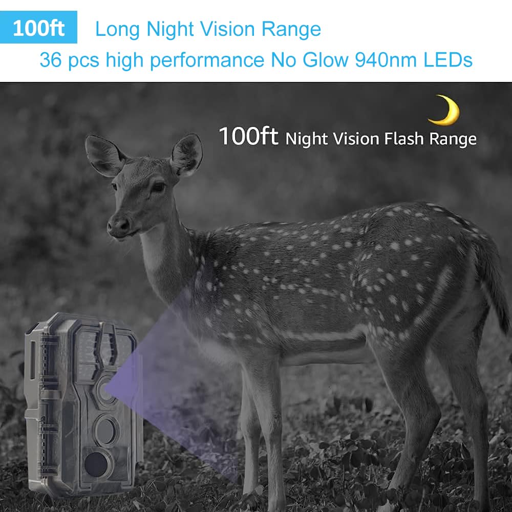 GardePro A50 smart infrared balances illumination for clear night shots.
