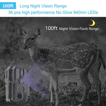 GardePro A50 smart infrared balances illumination for clear night shots.
