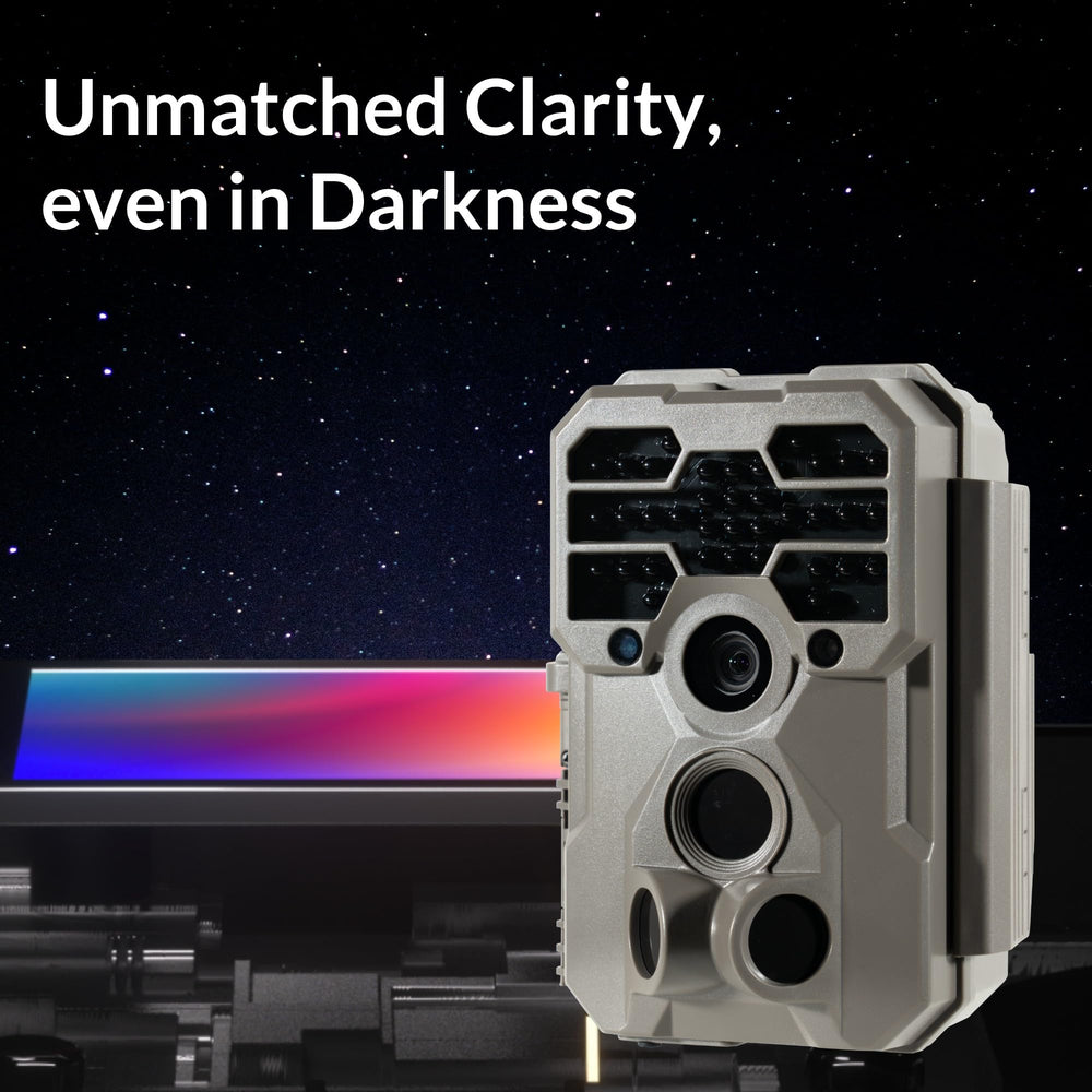GardePro A60 Starvis low-light sensor enabling clear night shots up to 100 feet.