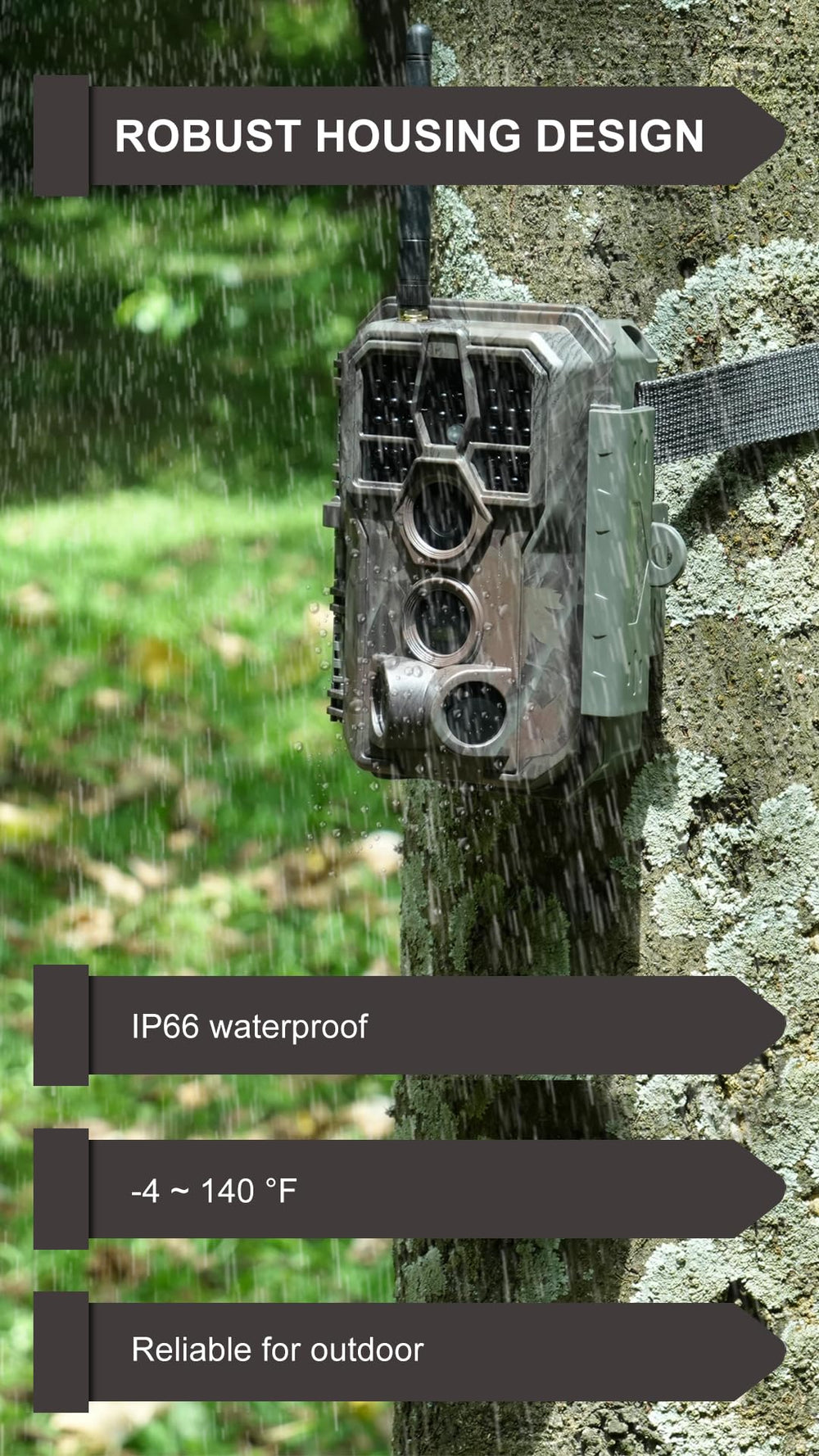 GardePro E8PMB no-glow night vision for discreet nighttime surveillance.