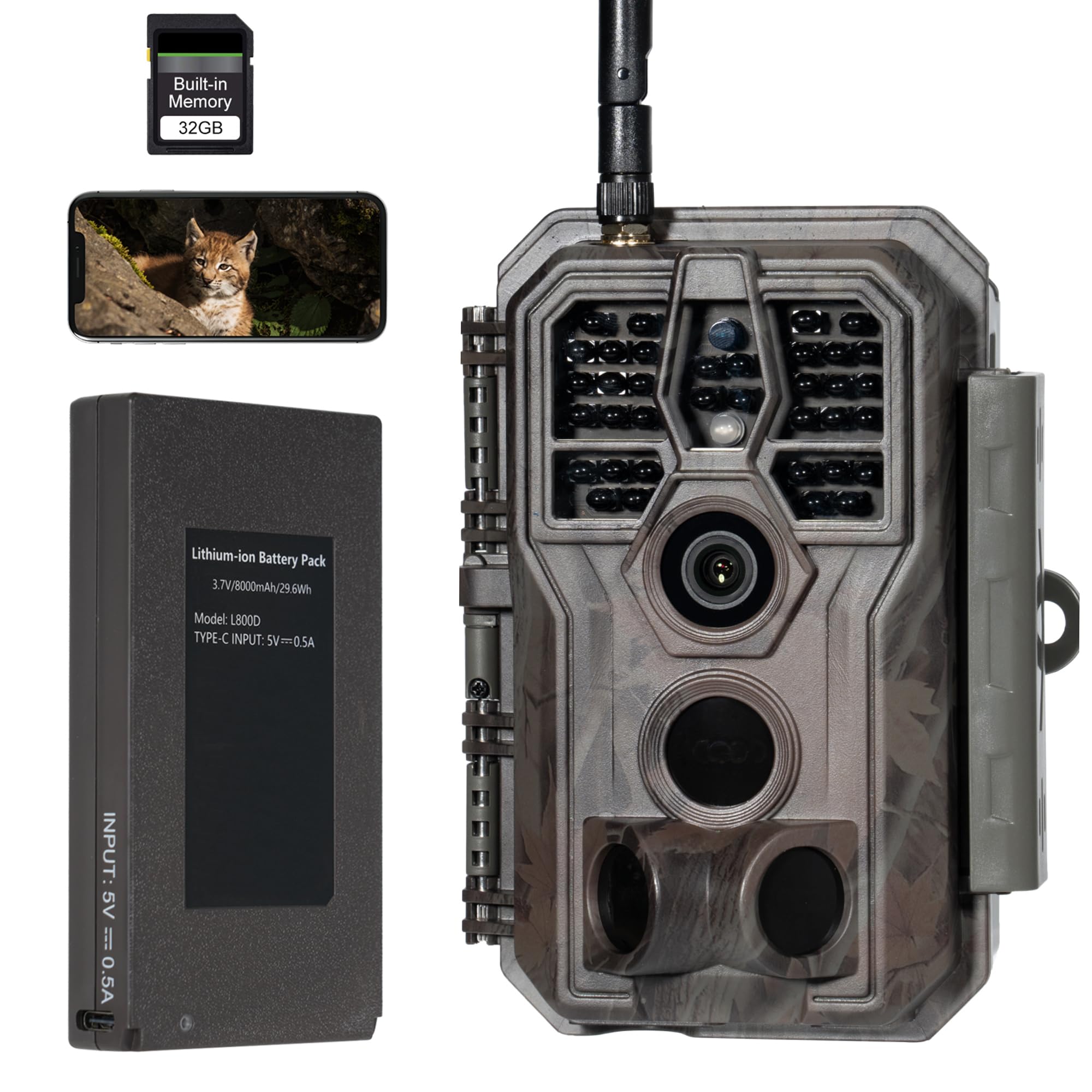 GardePro E8PMB trail camera front view for rugged outdoor scouting.