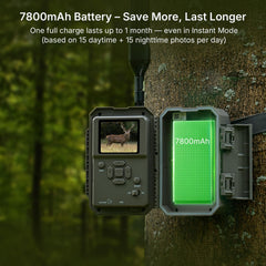 GardePro X66 Pro 7800mAh battery powers long monitoring sessions.