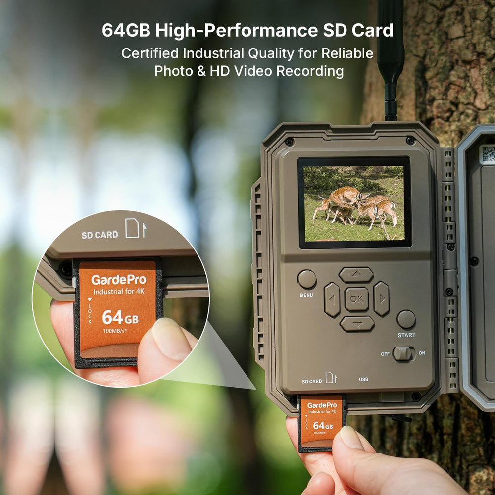 GardePro X66 Pro built-in GPS with auto-sync marks hotspots on the map.