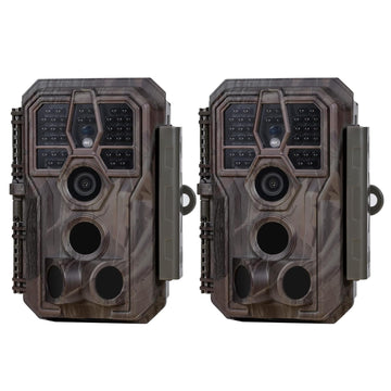 GardePro E5S trail camera front view showing compact housing for quick field setup.