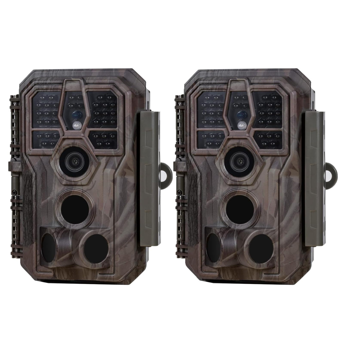GardePro E5S trail camera front view showing compact housing for quick field setup.