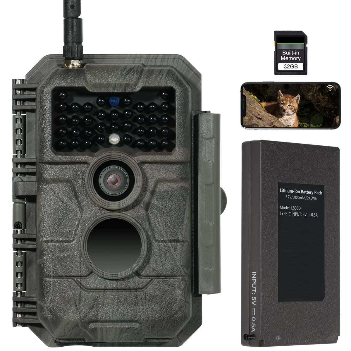 GardePro E6P Max battery 8000mAh for extended outdoor monitoring