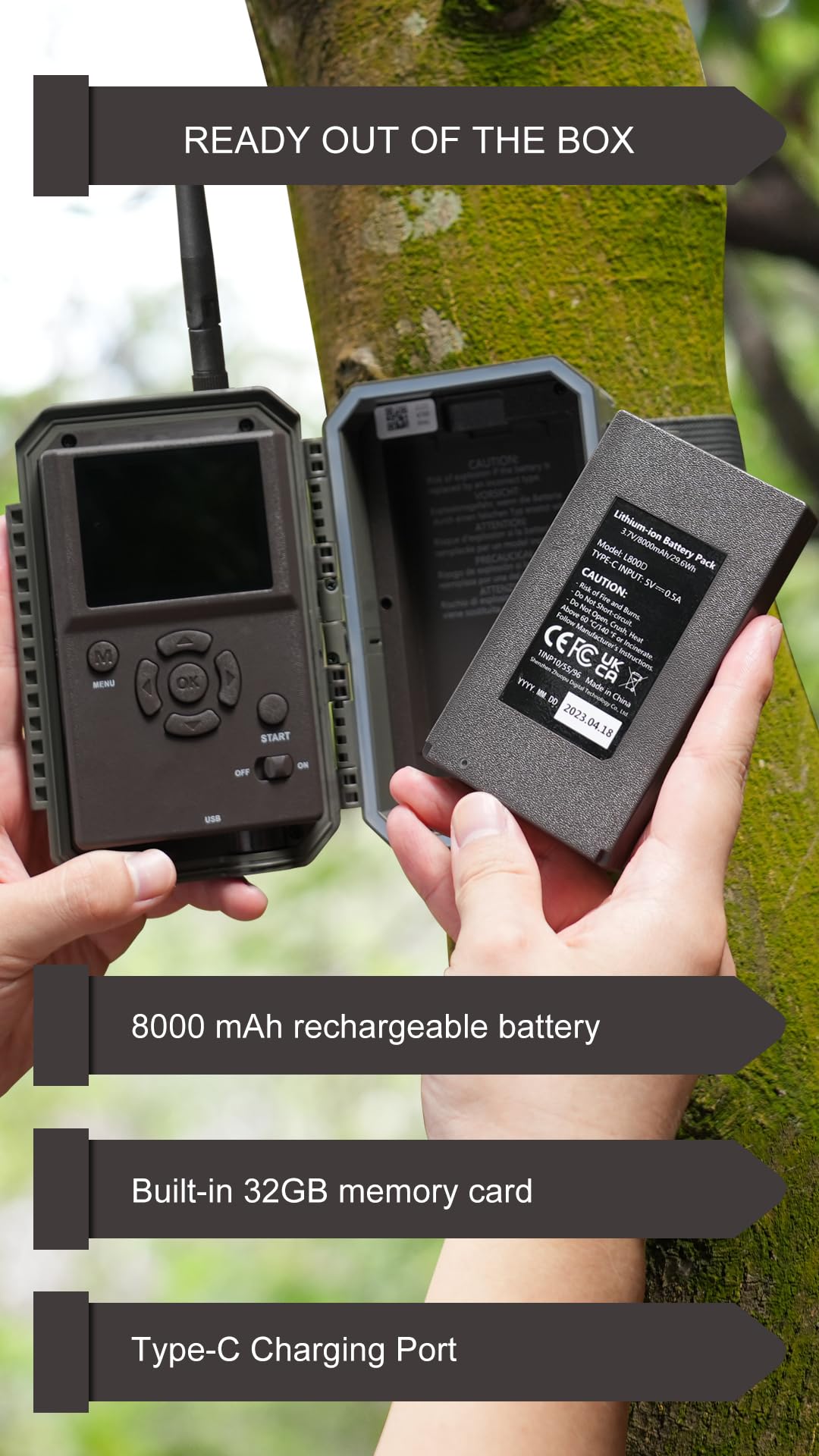 GardePro E6P Max built-in 32GB storage for seamless on-device captures